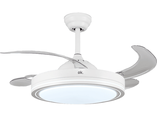 (❤️‿❤️) Opiniones Ventilador de techo con luz ok. OCF 105424 ES  36 W  6 velocidades  4 aspas  Blanco
