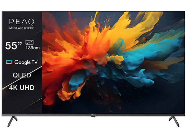 TV QLED 55 Peaq 55GQU-5024C UHD 4K - Smart TV DVB-T2 (H.265) Chromecast incorporado Google TV Dolby Vision Negro