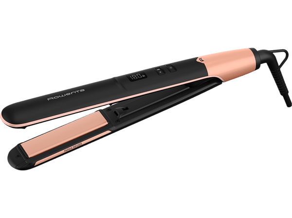(❤️‿❤️) Opiniones Plancha de pelo Rowenta SF4620F0 Express Shine Revestimiento de Papaya Placas de cerámica 8 temp. Hasta 210 °C Liss & Curl Negro y albaricoque