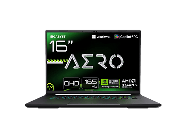 Portátil gaming Gigabyte AERO X16 1WH Copilot +PC  16 WQXGA  AMD Ryzen™ AI 7 350  32 GB RAM  1 TB SSD  GeForce RTX™ 5070  Windows 11