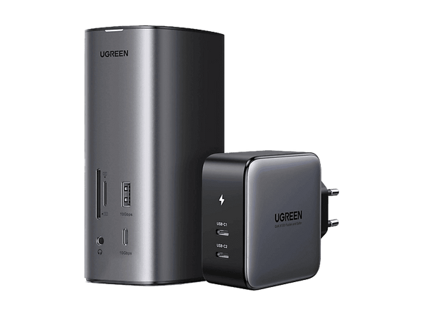 (❤️‿❤️) Opiniones Docking station Ugreen 90325 4x USB-A 3x USB-C ,LAN RJ45 Salida de audio Lector de tarjetas 1x HDMI 1x DisplayPort Gris