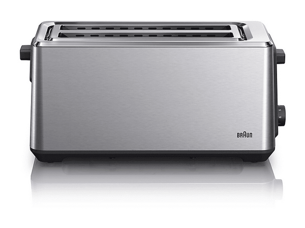 (❤️‿❤️) Tostadora Braun HT5220 1470 W 2 ranuras 4 rebanadas 8 niveles de tostado Acero inoxidable / Negro