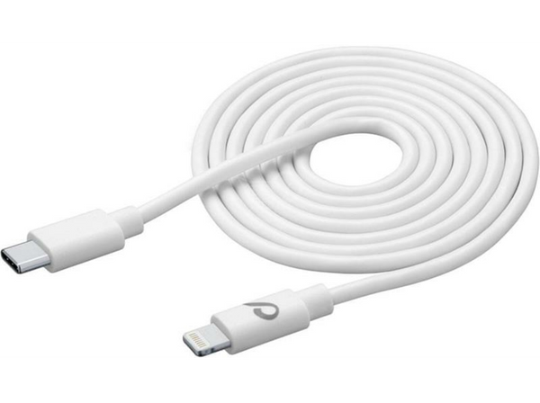 Cable USB Cellularline USBDATAC2LMFI2MW 2 m Lightning USB C Macho Carga rápida Blanco