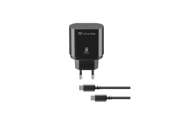 (❤️‿❤️) Cargador Cellular Line ACHSMKITC2CPD25WK USB-C Universal 0.10 m Negro