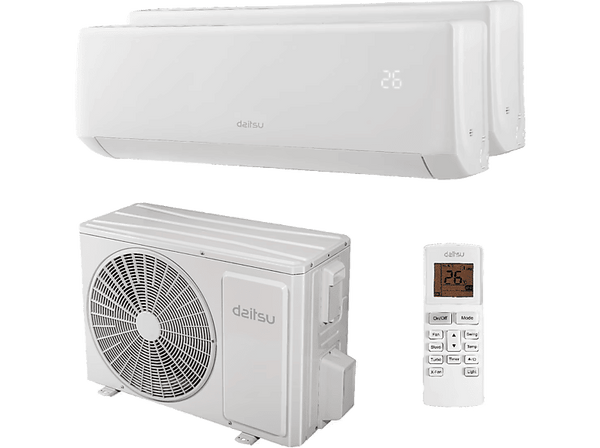 (❤️‿❤️) Aire acondicionado Daitsu Liberty DSM-912KDB  Split 2x 1  2.149 fg/h + 2.751 fg/h  Bomba de calor  Blanco