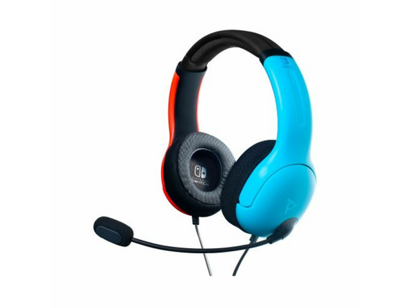 Auriculares gaming PDP LVL40 Con Cable Micrófono Para Nintendo Switch Rojo y Azul Neón