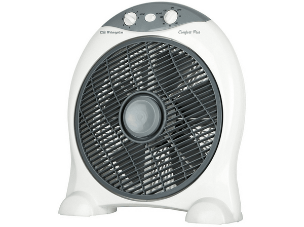 Ventilador de sobremesa Orbegozo BF1030 Box fan 30 cm 6 aspas Temporizador Potencia 45W Blanco