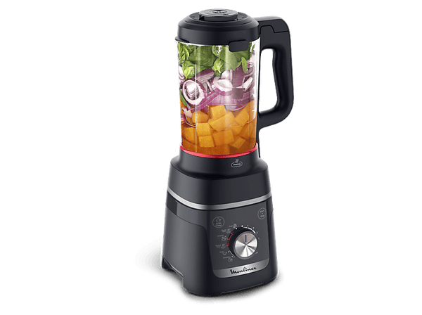 (❤️‿❤️) Batidora de vaso Moulinex Blendforce Cook LM5758 Batidora que cocina 1,5 L 5 Programas automáticos 6 velocidades 1000W Autolimpieza Negro