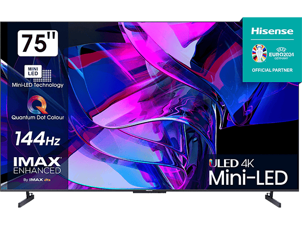 TV Mini LED 75 Hisense 75U7KQ UHD 4K Quantum Dot Colour Modo Juego de 144Hz Dolby Vision IQ & Dolby Atmos Negro