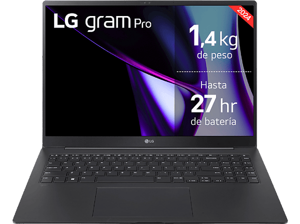 Portátil LG 17Z90SP-E.AD88B  17 WQXGA  Intel® Core™ Evo™ Ultra 7-155H  32 GB RAM  1 TB SSD  GeForce RTX™ 3050  W11H  Negro Obsidiana