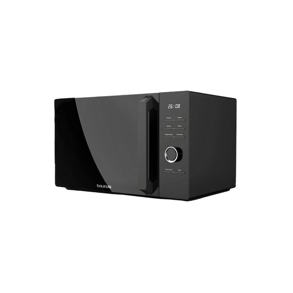 Microondas Taurus Laurent Digital 25L 900W 10 niveles Descongela Revestimiento Shiny&Clean Hasta 99 min Función inicio Negro