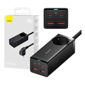 Cargador Baseus con Enchufe de 100W y 2xUSB-A + 2xUSB-C