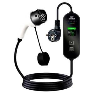 Cargador Coche Eléctrico Portátil 16A / 3.5KW / Enchufe Schuko / 5M / LCD EV Tipo 2
