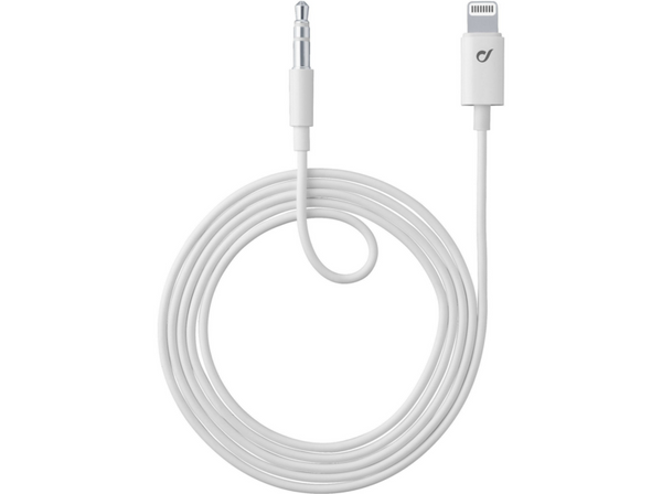 Cable USB Cellular Line AUXMUSICMFIW Jack 3,5mm Lightning Blanco