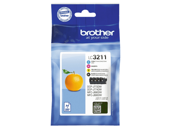 Cartucho de Tinta Brother LC-3211VAL 200 Páginas Negro Cian Magenta y Amarillo