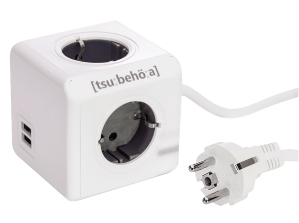 Regleta PowerCube BXPC1400 Gris 4 tomas + USB alargo