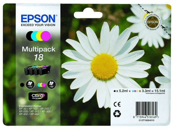 Cartucho tinta Epson Multipack 18 pack 4 colores