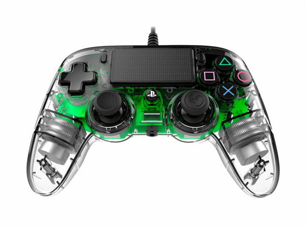 Mando Nacon PS4 Compact Con cable LED Verde transparente