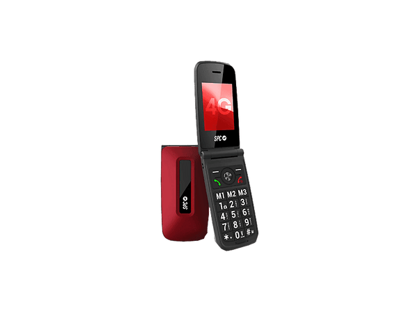Móvil Spc Titan 2  Rojo  48 MB  1000 mAh  1 Semana de Batería  Volumen 105dB(A)  Pantalla 2.4  IP44  Botón ICE + Smart Help