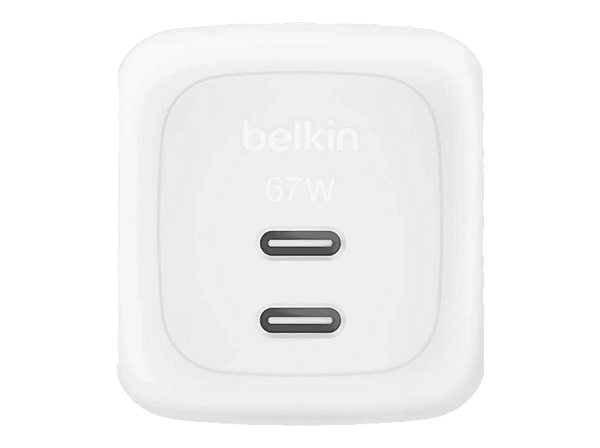 Cargador de pared Belkin WCH020KQWH Universal 2x USB-C 67W Carga Rápida Blanco