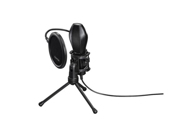Micrófono  HAMA Mic-USB Stream para PC y portátil USB IIncluye protección Pop Negro