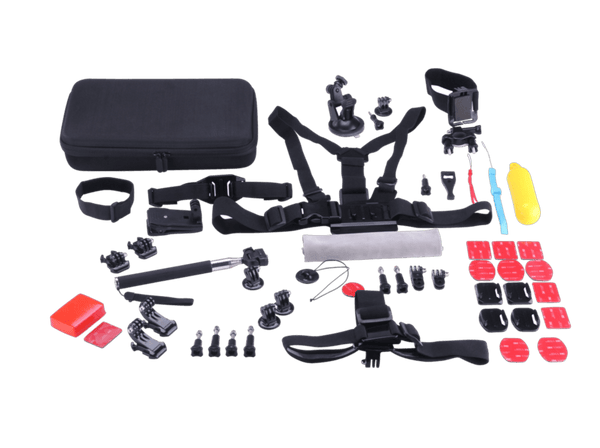 Kit accesorios cámara deportiva SK8 Cam PACKSK02 53 accesorios Trípode Soportes Arnés,