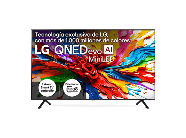 TV QNED MiniLED 85 LG 85QNED92A6A UHD 4K Procesador Inteligente α8 AI Processor 4K Gen2 Smart TV DVB-T2 (H.265) Negro
