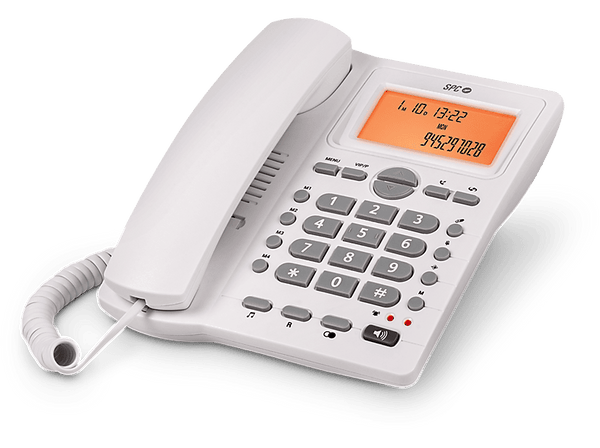 Teléfono SPC Telecom Office ID 2 Análogo Mute Identificación de Llamada Pantalla Iluminada 4 Memorias Directas Blanco
