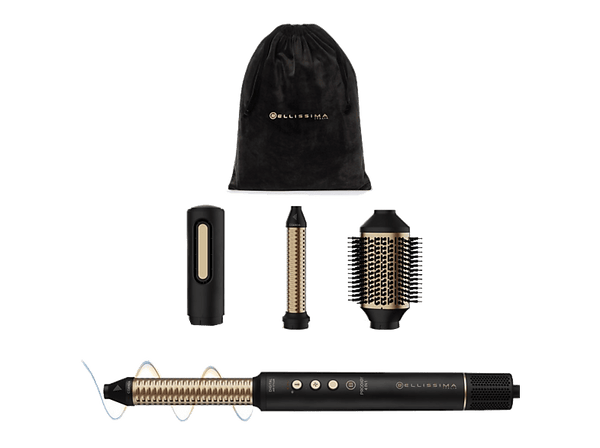 Moldeador Bellissima Prodigy 4 en 1  Tecnología Ion Ceramic Hi-Pro  3 Temperaturas  Aire Frío  Tecnología Coanda  Negro/Mate Dorado