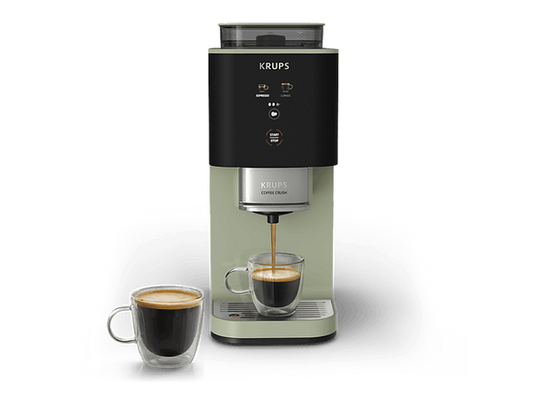 Cafetera superautomática Krups Coffee Crush Café en grano y molido 15 bares 2 recetas de café Táctil Compacta 3 niveles de molienda Verde