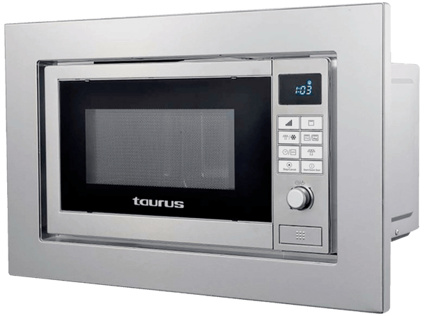 Microondas integrable Taurus Elbrus Potencia de cocción 700W Potencia Grill 900W Programable 20 L 9 Modalidades Inox
