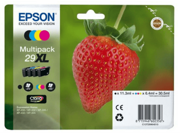 Pack Cartucho de tinta Epson C13T29964022 Fresa 29 cartuchos XL CMYK