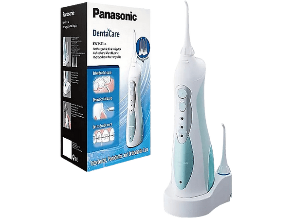 Irrigador dental Panasonic Ew1311G845 3 Modos Portátil 4 boquillas Recargable 1400 impulsos pm Azul