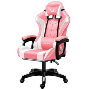 Silla Gaming PowerGaming con Altavoz Bluetooth y Masaje Rosa