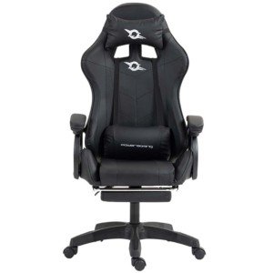 PowerGaming Silla con Reposapiés Negro