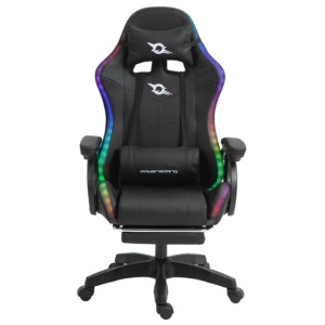 PowerGaming LED RGB Silla Altavoz Masaje Reposapiés Negro